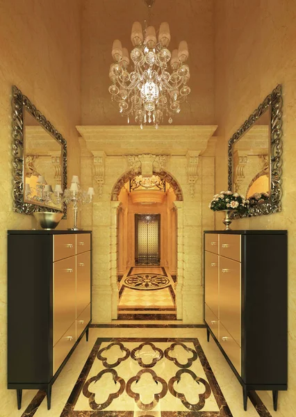 Interior Modern Hotel Corridor 3D Illustration