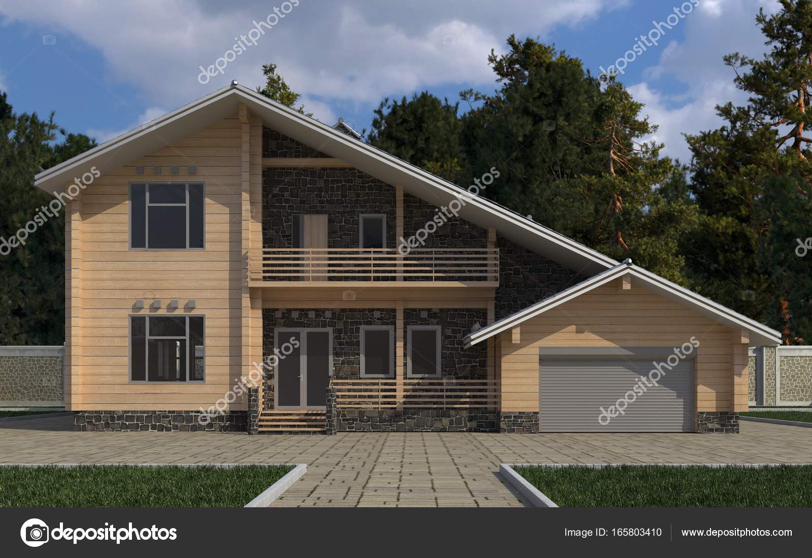 Arquitectura moderna de la casa con techo. — Foto de stock © vik173