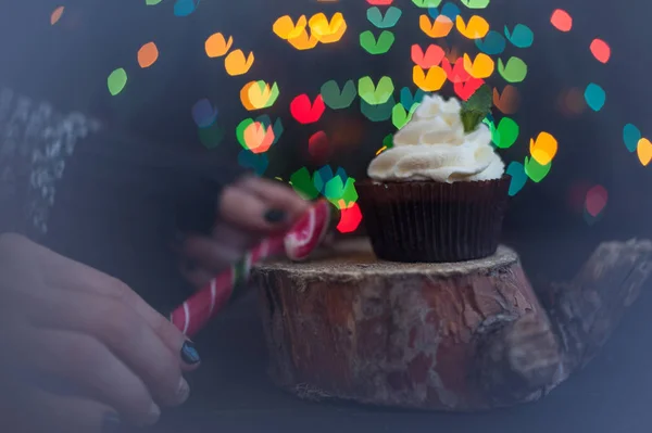 Şeker krem ile cupcakes