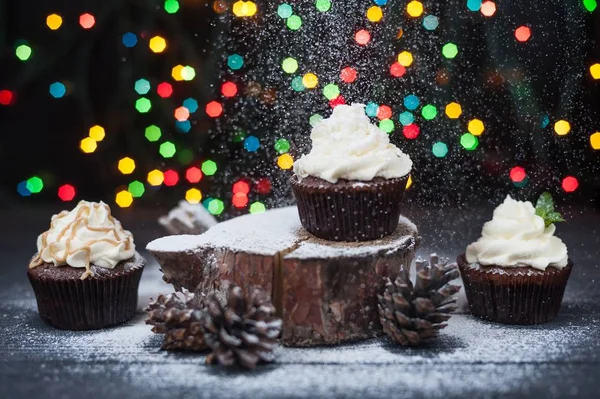 Şeker krem ile cupcakes