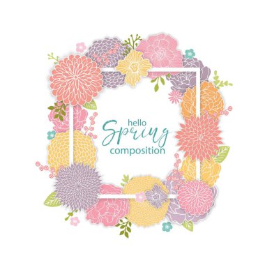 Spring Background Design with Colorful Flowers. Bright Background for Spring Seasonal Wallpaper. clipart
