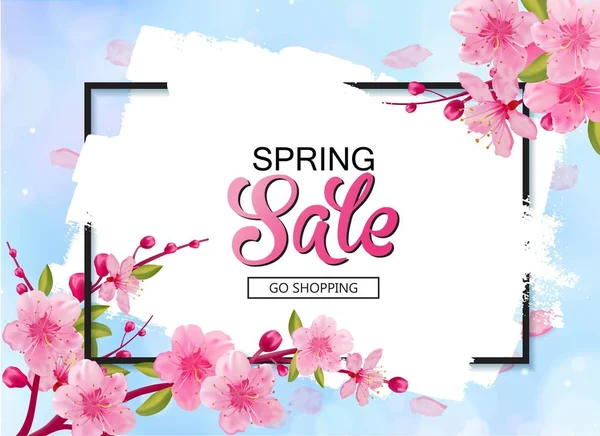 Banner de venta de primavera — Vector de stock