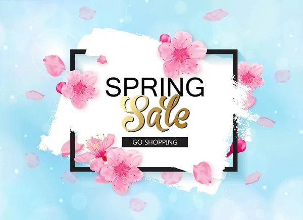 Banner de venta de primavera — Vector de stock