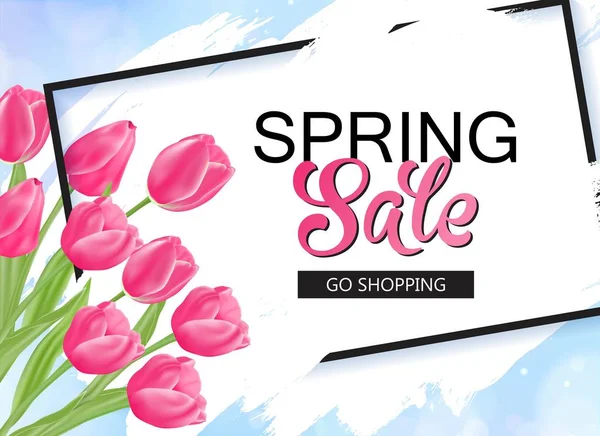 Banner de venta de primavera — Vector de stock