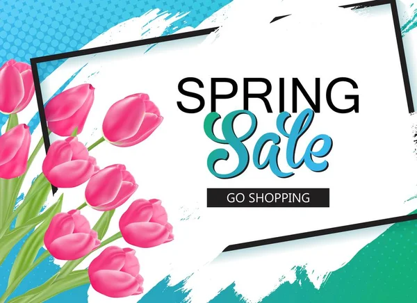 Banner de venta de primavera — Vector de stock