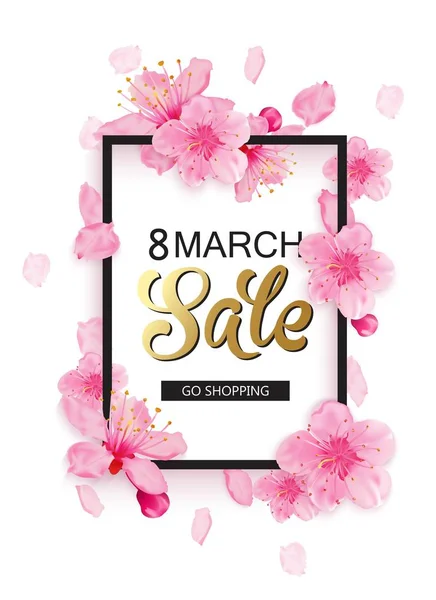 8 marzo vendita primavera sfondo — Vettoriale Stock