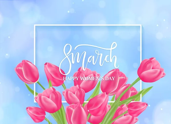 8 maart dag voorjaar banner — Stockvector