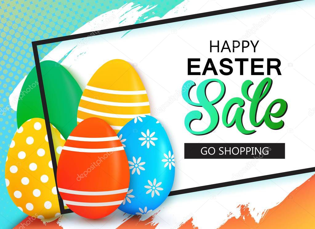 Happy Easter sale banner 