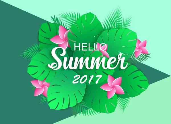 Hello Summer 2017 універсальний тропічний фон — стоковий вектор