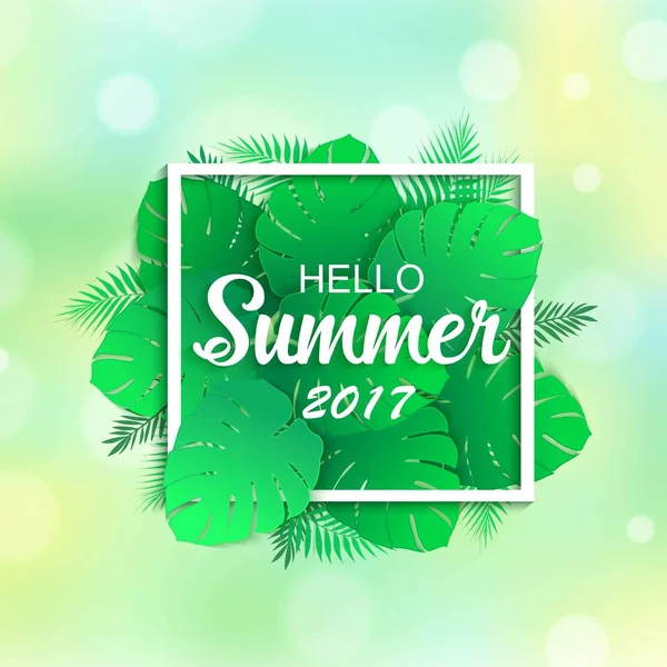 Hello Summer 2017 універсальний тропічний фон — стоковий вектор