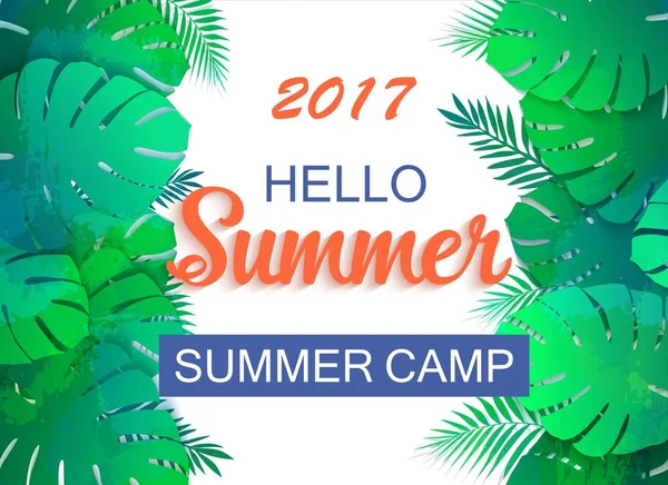 Hello Summer 2017 універсальний тропічний фон — стоковий вектор