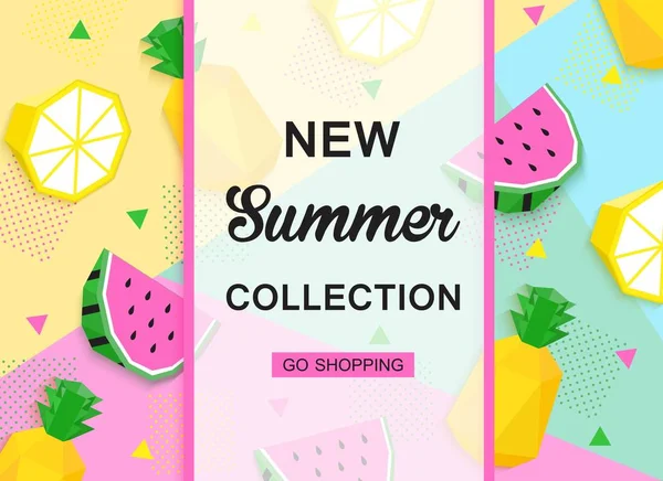 New summer collection colorful banner — Stock Vector