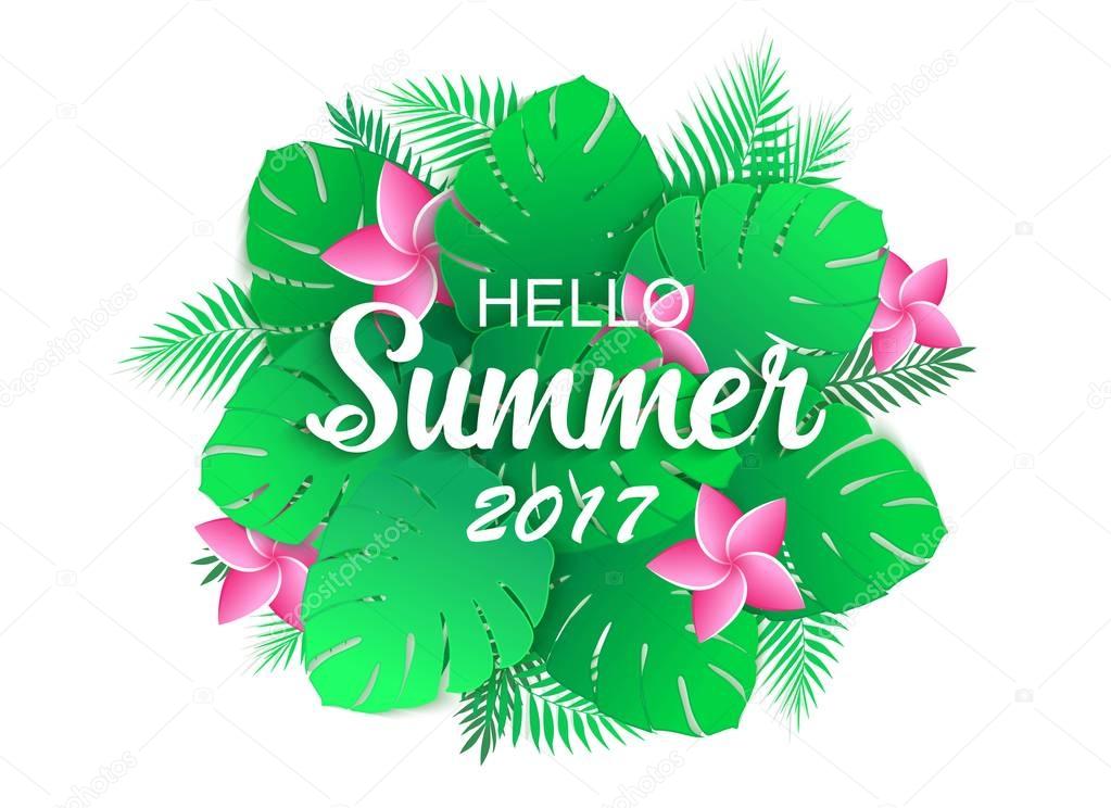 Hello summer 2017 universal tropical background