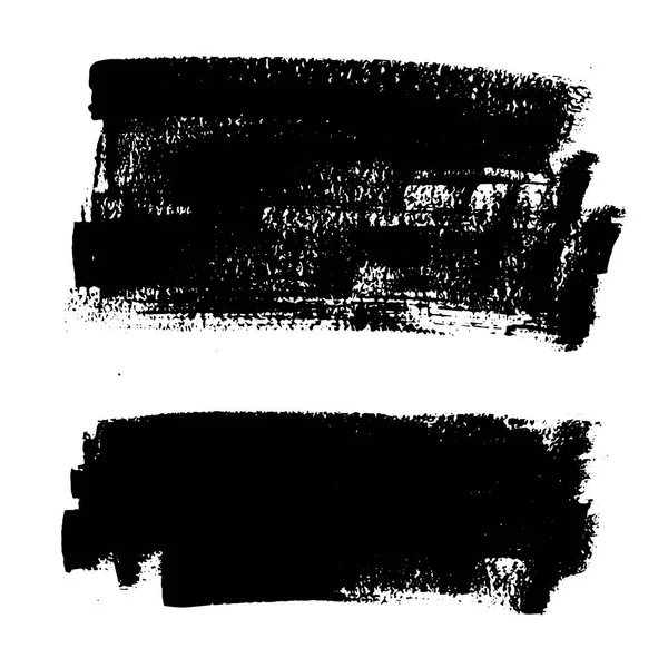 Peinture noire, trait de pinceau, fond, boîte . — Image vectorielle