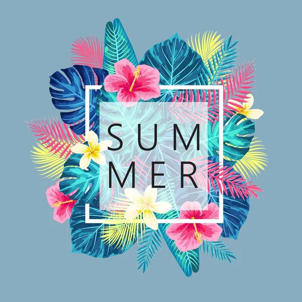 Summer exotic and tropic background design. — Stock Vector