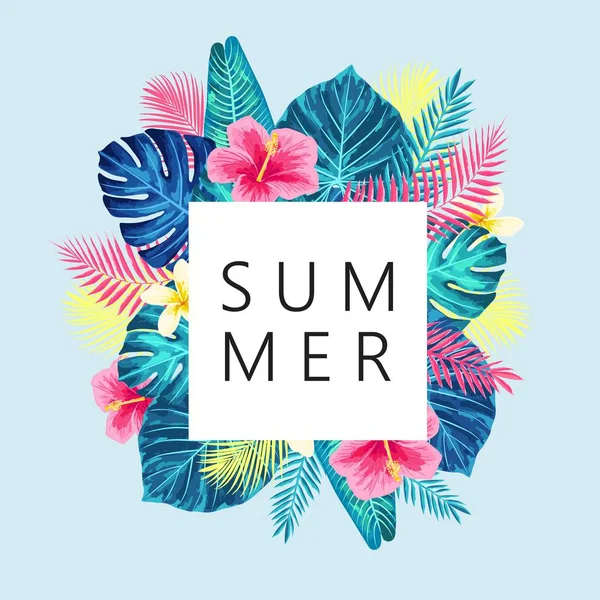 Summer exotic and tropic background design. — Stock Vector