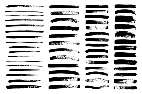 Векторная черная краска, мазок туши, кисть, линия . — стоковый вектор