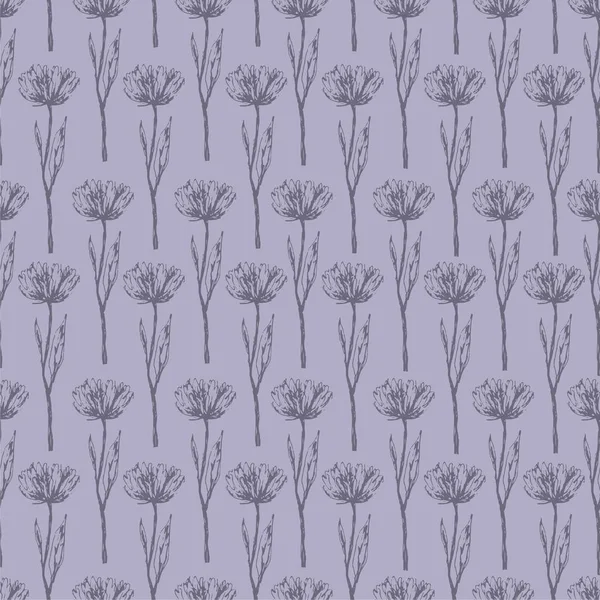 Vecteur rustique fleur motif sans couture — Image vectorielle