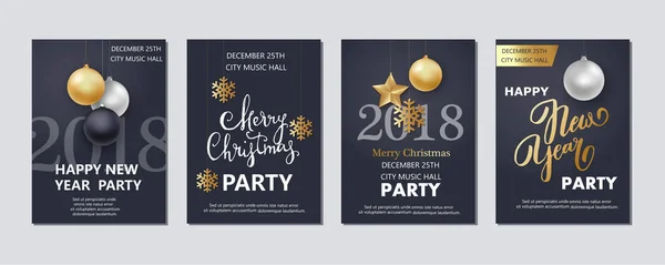 Neujahrs- und Weihnachtsbroschüre, Flyer, Einladung — Stockvektor