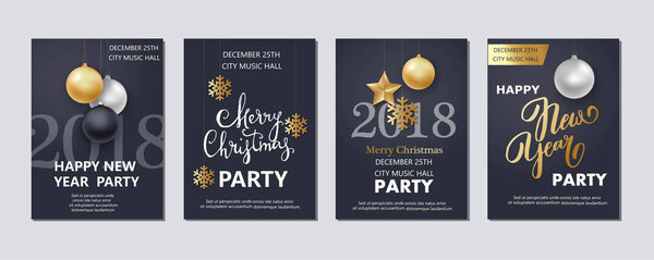 New Year and Christmas brochure, flyer, invitation