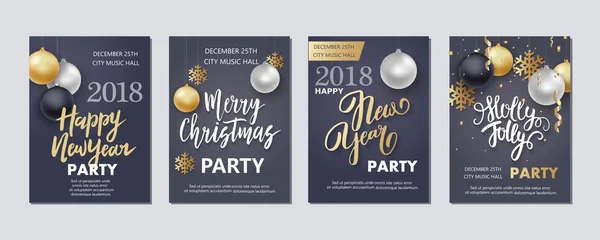 Boże Narodzenie i nowy rok broszury, ulotki, zaproszenia — Wektor stockowy