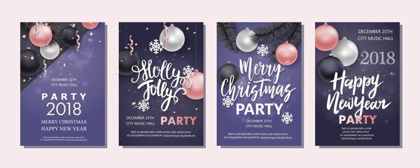 New Year and Christmas brochure, flyer, invitation