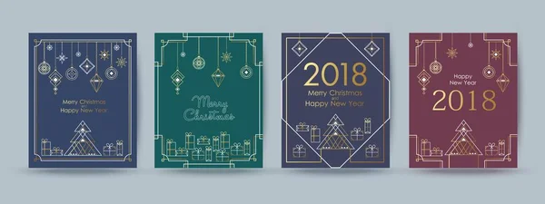 Weihnachten und Neujahr typografische Karte — Stockvektor