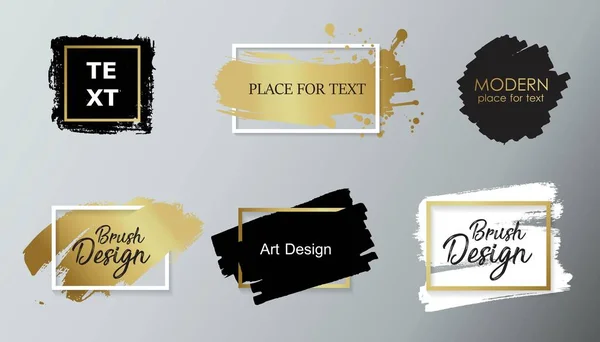 Vector black paint, ink brush stroke, line or texture. Dirty artistic design element, box, frame or background for text. — Stock Vector