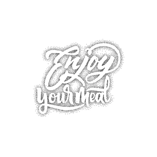 Enjoy your meal . Trace written by pen brush for design. Positive phrase can be used as print, stamp, banner or label,  corporate identity — Stock Vector