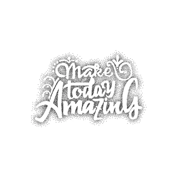 Hogy ma csodálatos-kézzel rajzolt, betűk, Dotwork design, logók és egyéb termékek — Stock Vector