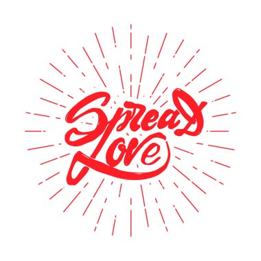 Spread Love - el-yazı metin. El yapımı vektör hat tasarımınız için
