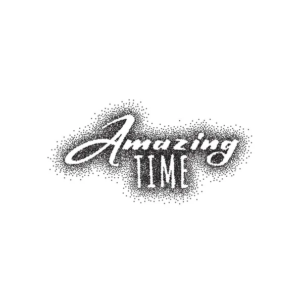 Verbazingwekkend. Pointillisme, dotworking - kalligrafie afdrukken. Unieke Custom zin. Hand belettering voor Designs - sociale netwerken, badges, ansichtkaarten, posters, wordt afgedrukt. Moderne borstel handschrift typografie. — Stockvector