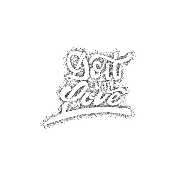 Do it with love Hand-lettering text . Handmade vector calligraphy for your design dotwork — Stock Vector