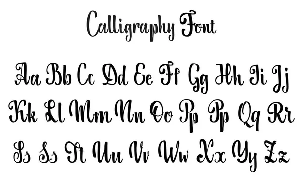 ベクトルのアルファベット。カリグラフィ フォントです。独自のカスタム文字。デザイン ・ ロゴ、バッジ、ポストカード、ポスター、手レタリングを印刷します。モダンなブラシ手書き文字体裁. — ストックベクタ