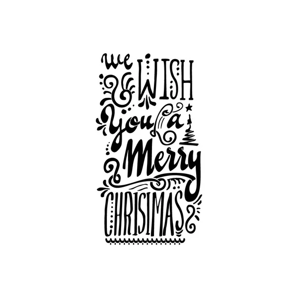 Wir wünschen Ihnen frohe Weihnachten - handgeschriebener Text. Handgefertigte Vektorkalligrafie für Ihr Design — Stockvektor