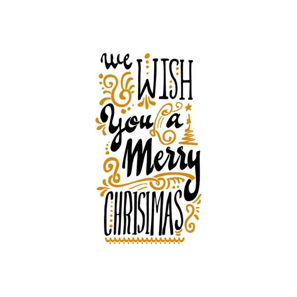 Wir wünschen Ihnen frohe Weihnachten - handgeschriebener Text. Handgefertigte Vektorkalligrafie für Ihr Design — Stockvektor