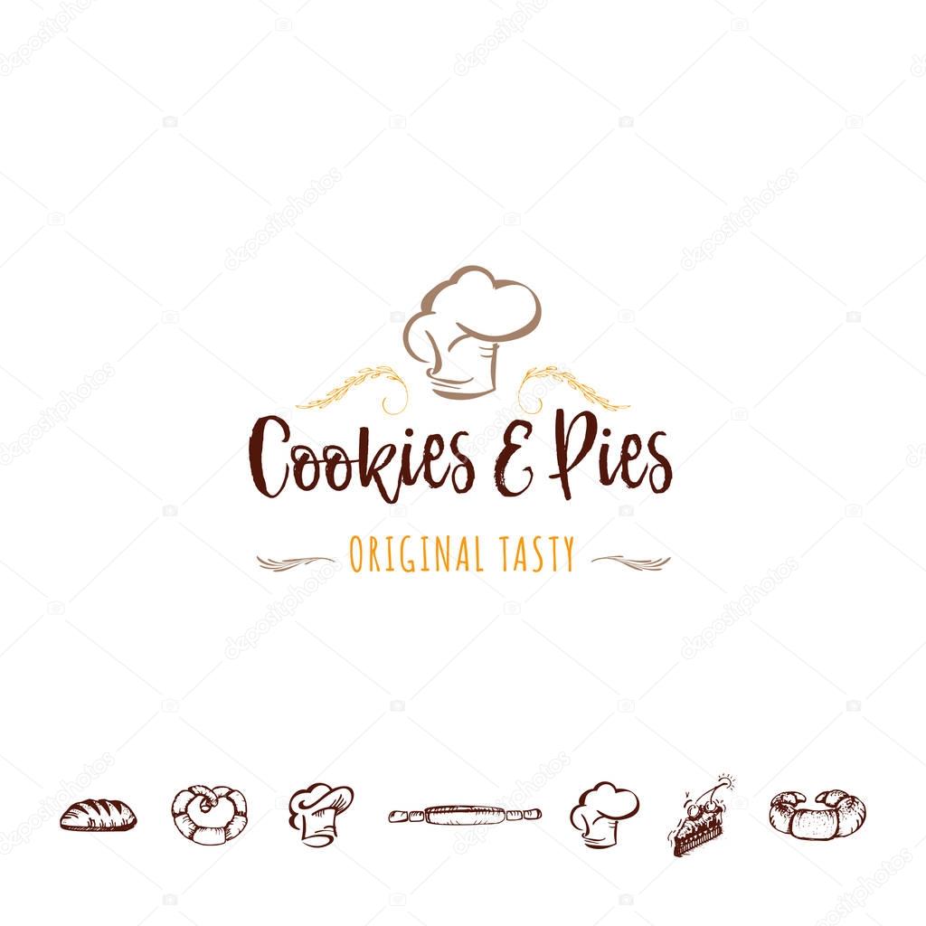 Handmade Logo for small businesses - cookies and pies.