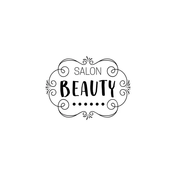 Badge pour petites entreprises - Salon de beauté. Sticker, timbre, logo - pour le design, les mains faites. Avec l'utilisation d'éléments floraux, la calligraphie et le lettrage — Image vectorielle