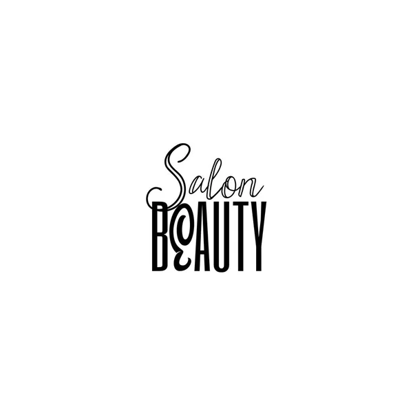 Odznak pro malé firmy - Salon krásy. Nálepka, razítko, loga – pro design, ruce provedena. S využitím květinové prvky, kaligrafie a nápisy — Stockový vektor