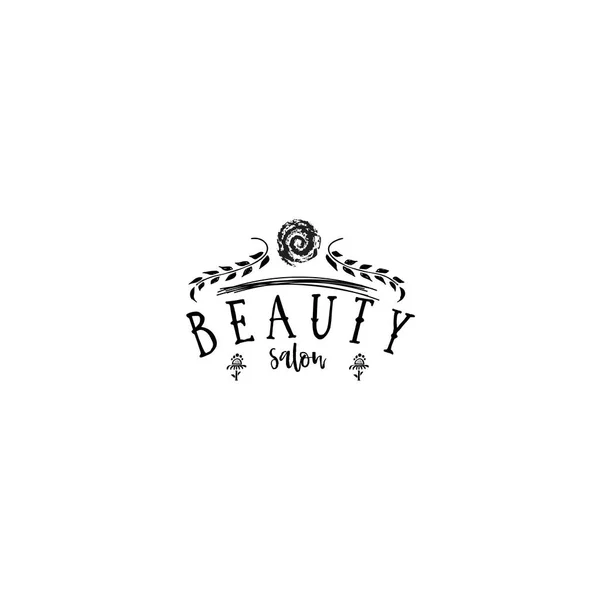 Badge pour petites entreprises - Salon de beauté. Sticker, timbre, logo - pour le design, les mains faites. Avec l'utilisation d'éléments floraux, la calligraphie et le lettrage — Image vectorielle