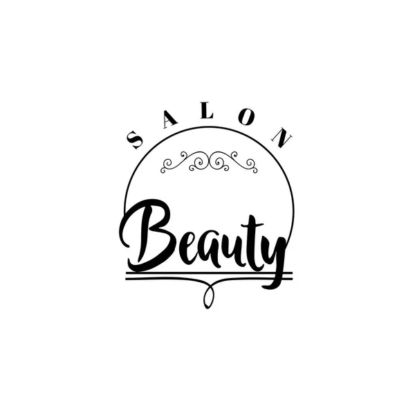 Insignia para pequeñas empresas - Salón de belleza. Pegatina, sello, logotipo - para el diseño, hecho a mano. Con el uso de elementos florales, caligrafía y letras — Archivo Imágenes Vectoriales