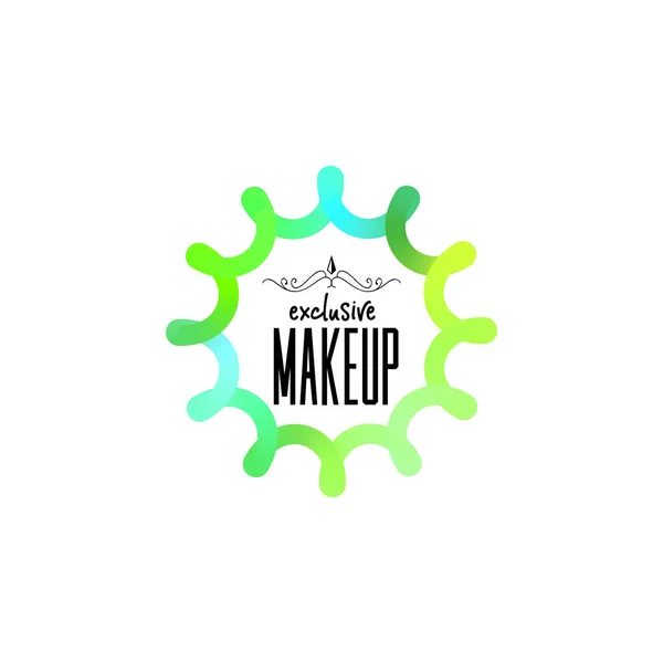 Badge as part of the design - Cosmetics logo Sticker, stamp, logo - for design, hands made. With the use of floral elements, calligraphy and lettering — Stock Vector