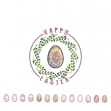 Tipografik rozetleri - mutlu paskalyalar. Komut dosyası yazı tipleri temelinde, el yapımı. Basılı ürünler tasarlamak için kullanılabilir