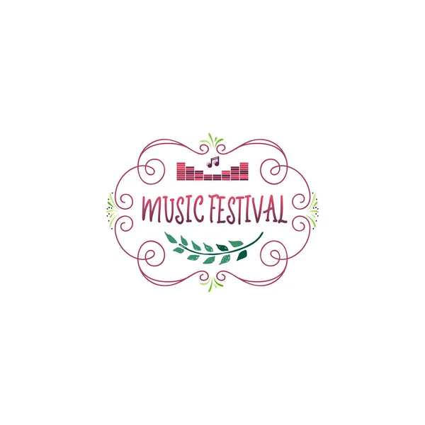 Emblemas tipográficos - Festival de música. Com base em fontes script, feito à mão. Ele pode ser usado para projetar seus produtos impressos — Vetor de Stock