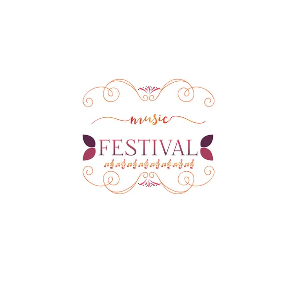 Typografiska emblem - music Festival. På grundval av script typsnitt, handgjorda. Det kan användas för att designa din tryckta produkter — Stock vektor