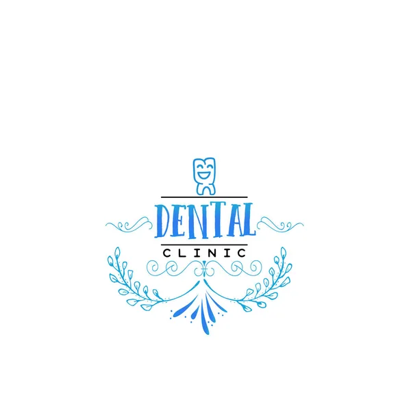 Typographic badges - Dental clinic. On the basis of script fonts, handmade. It can be used to design your printed products — Stock Vector