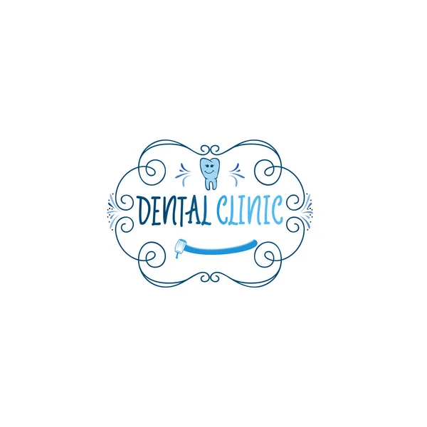 Typographic badges - Dental clinic. On the basis of script fonts, handmade. It can be used to design your printed products — Stock Vector