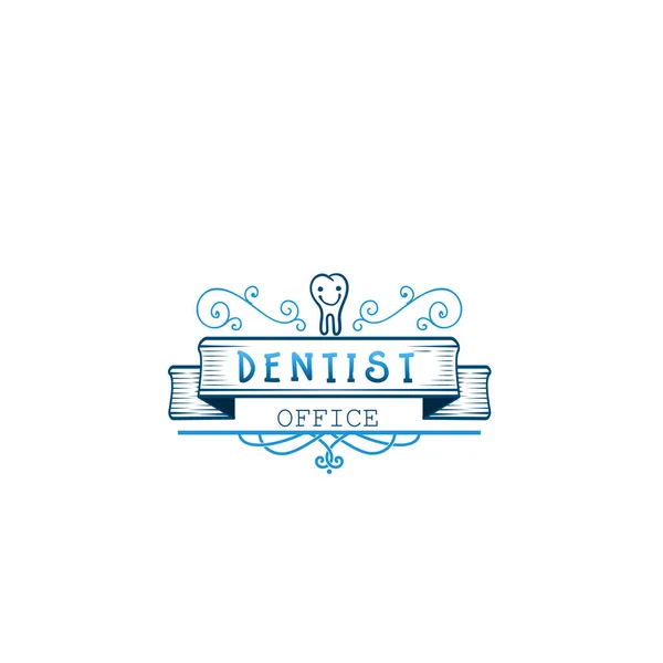 Typographic badges - Dental clinic. On the basis of script fonts, handmade. It can be used to design your printed products — Stock Vector