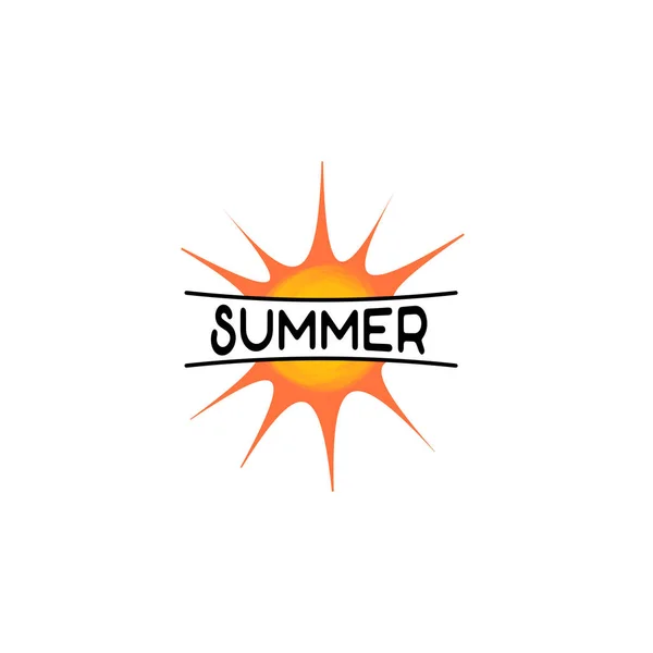 Abzeichen als Teil des Designs - Sonne und Sommer. Aufkleber, Stempel, Logo - von Hand gemacht. — Stockvektor