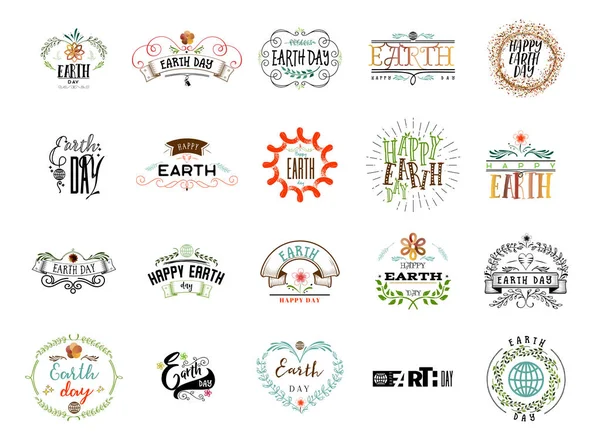 Badge als onderdeel van het ontwerp - dag van de aarde. Sticker, stempel, logo - handgemaakte. — Stockvector